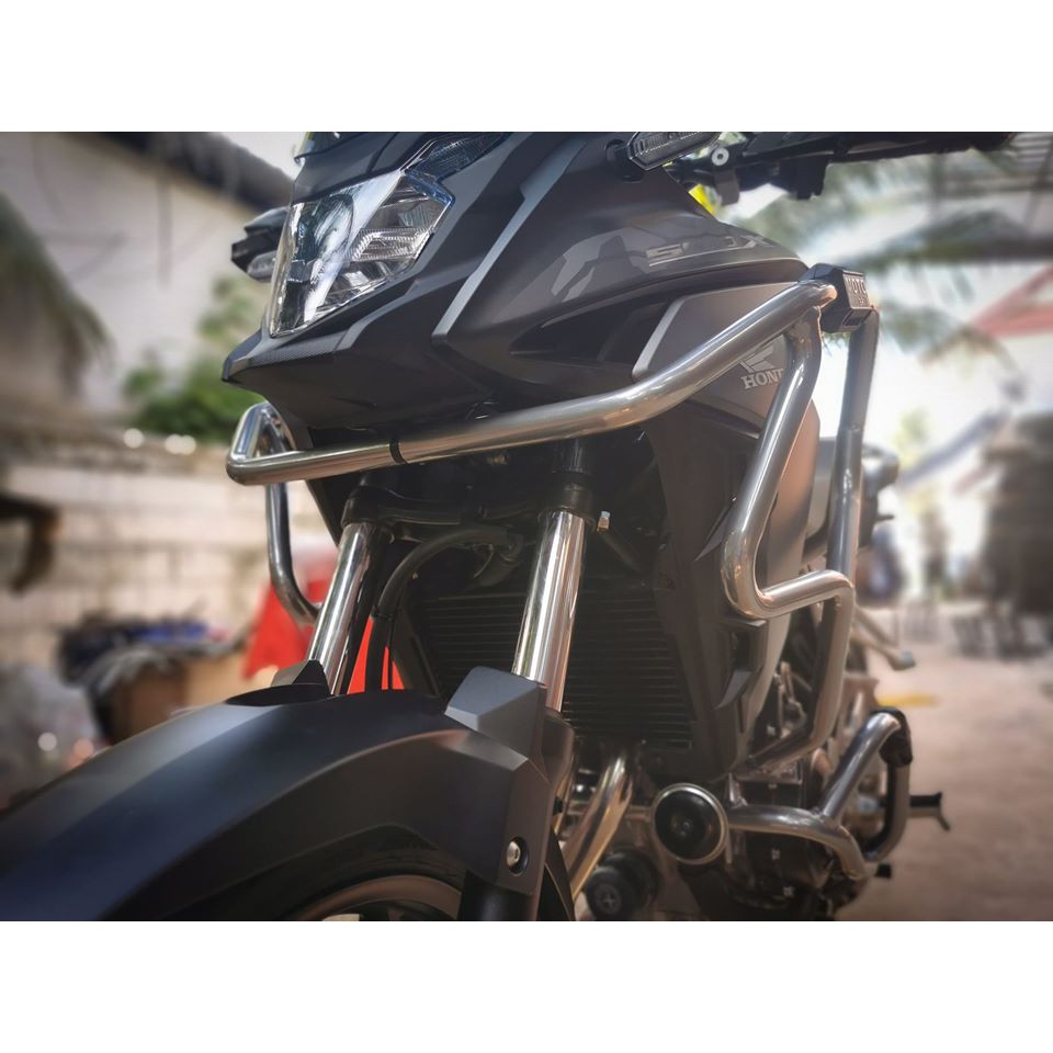 กันล้ม-v-3-ชุดบน-แคชบาร์-การ์ดเครื่อง-crashbar-honda-cb500x-ปี-2019-2020