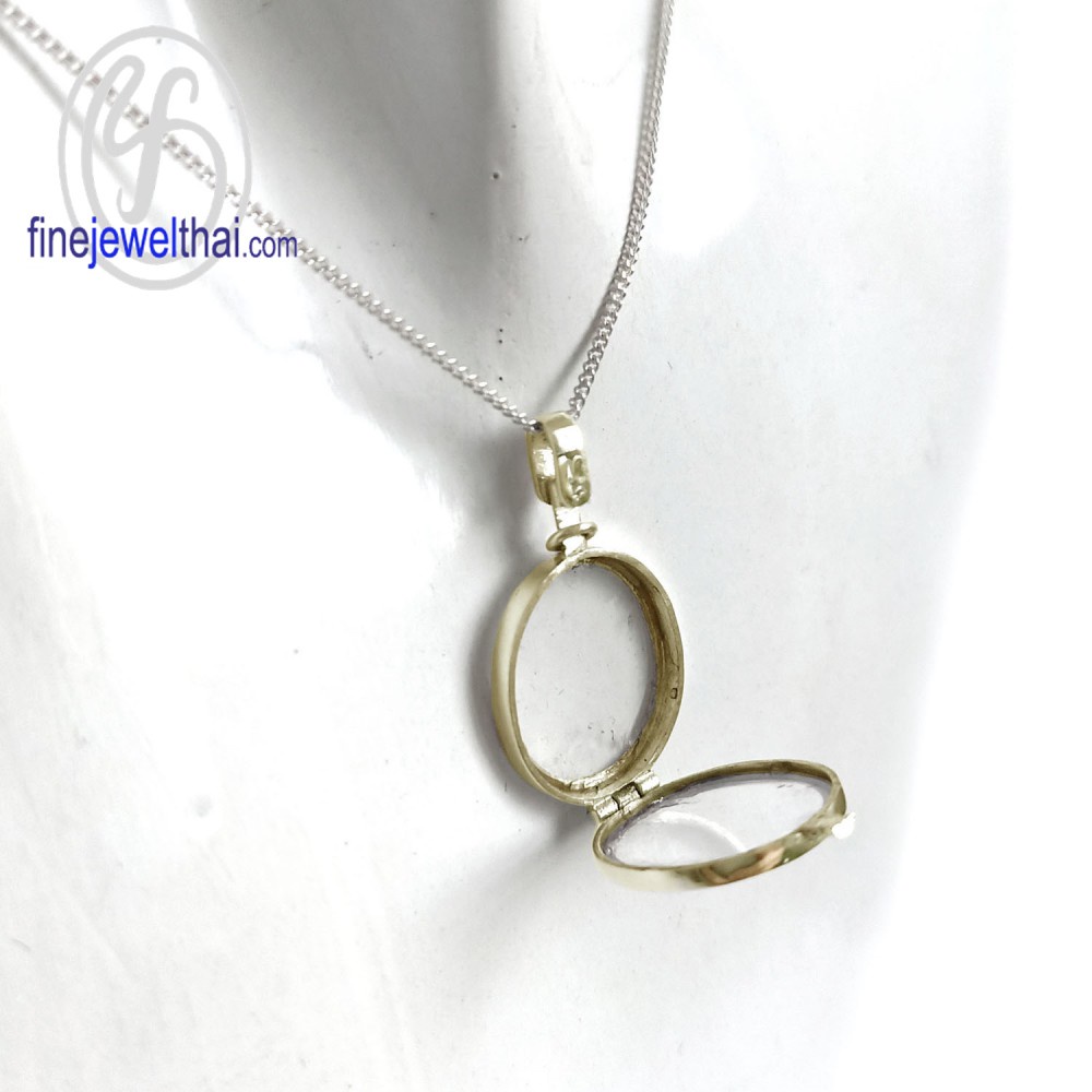 finejewelthai-ล็อกเก็ตทรงรี-ล็อกเก็ตเงินแท้-ล็อกเก็ตใส่ของ-locket-silver-pendant-p118100g-pg