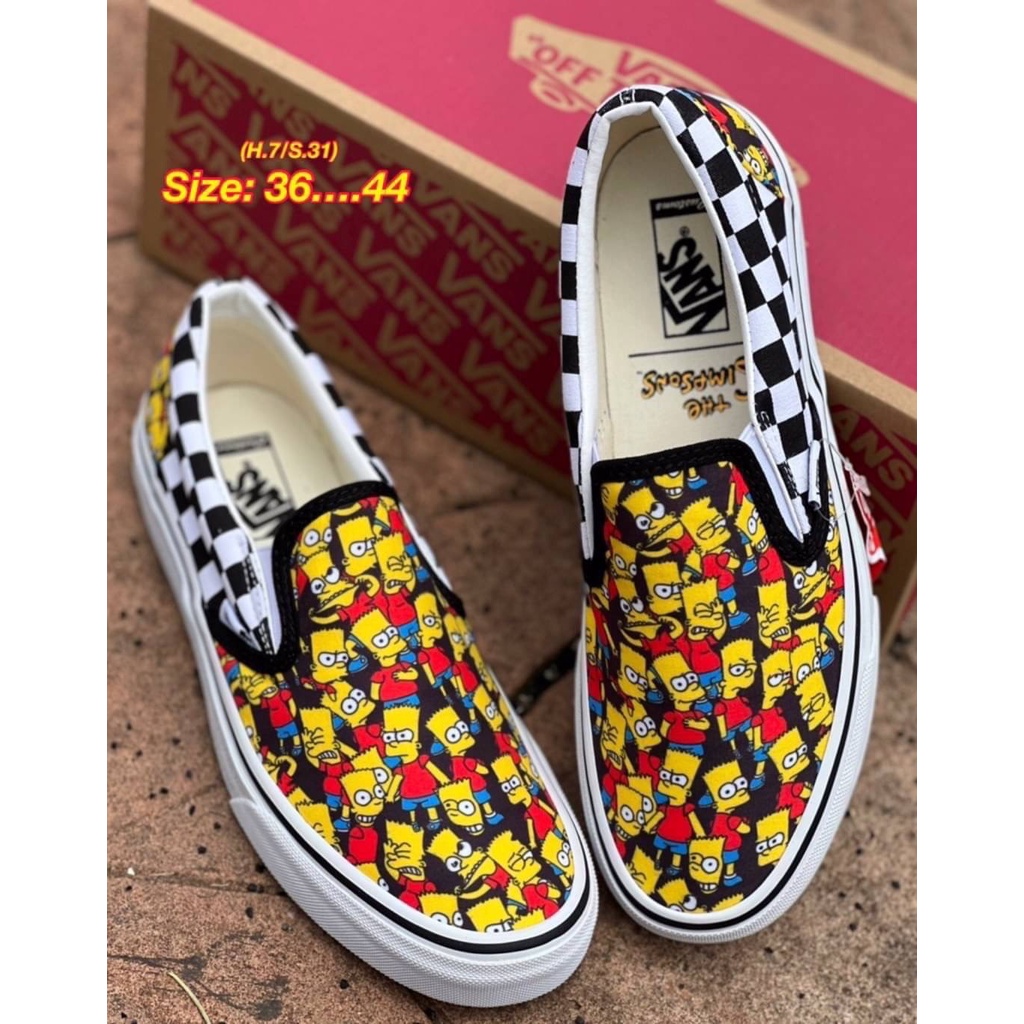 vans-slip-on-simpson-รองเท้าผ้าใบแบบสวมพร้อมกล่อง