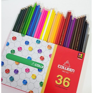 Colleen สีไม้คอลลีน 36สี สีไม้คลอลีน ของแท้ พร้อมส่ง Colleen 36 Neon Colored Pencils