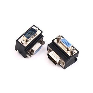 15 Pin VGA male To Female M/F 90 Degree Extender Adapter Cord Monitor Connector - รุ่น F/F / M/F
