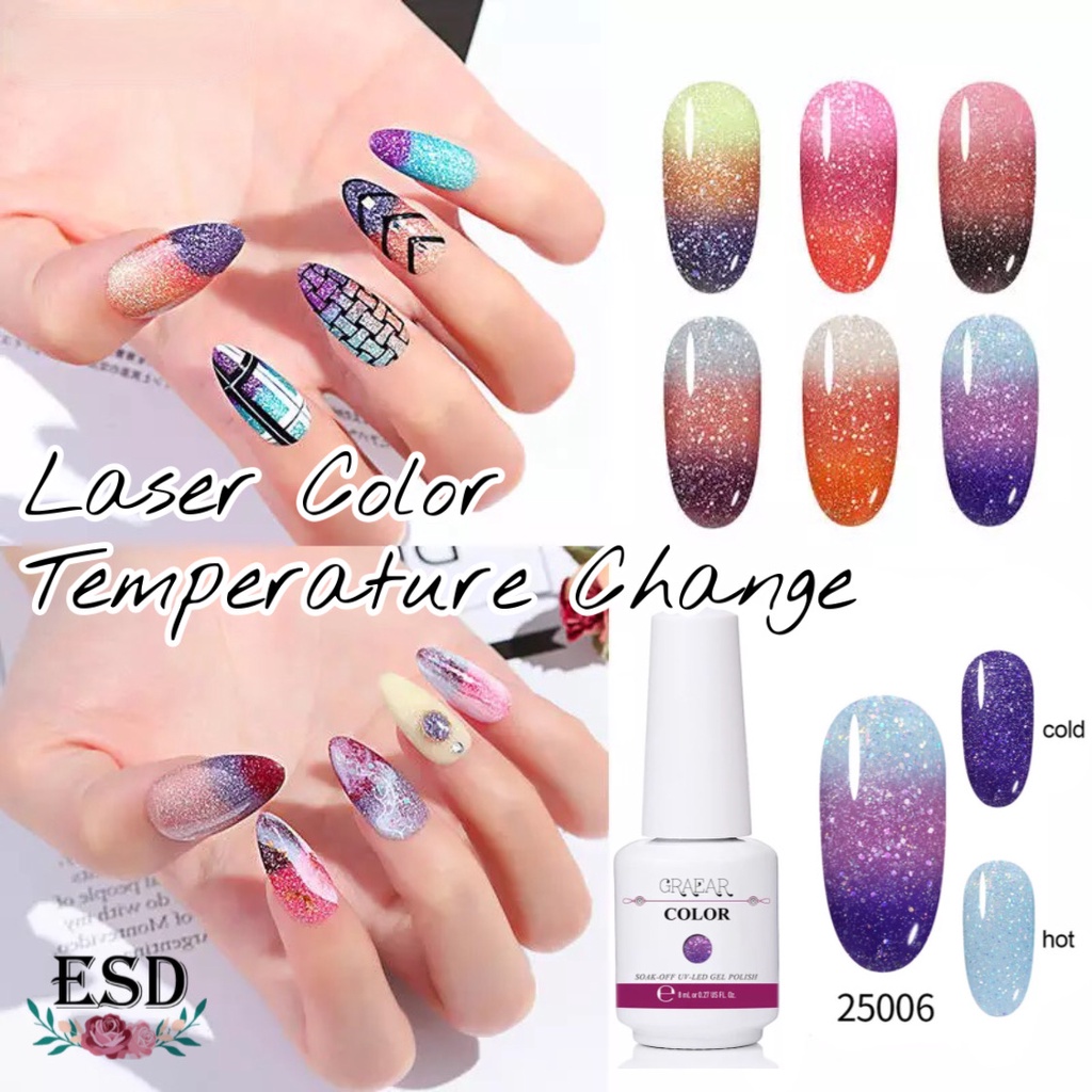 สีทาเล็บเจล-graear-สีเลเซอร์-เปลี่ยนสีตามอุณหภูมิ-laser-color-temperature-change-colors-series-ขนาด-8-ml