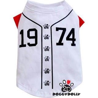 Bigdog -Doggydolly  แฟชั่นสัตว์เลี้ยง เสื้อผ้าหมาใหญ่  ชุดหมา T-shirt คอกลม มีแขน สีขาว ขนาดไซส์ 11-45 โล BD-T536