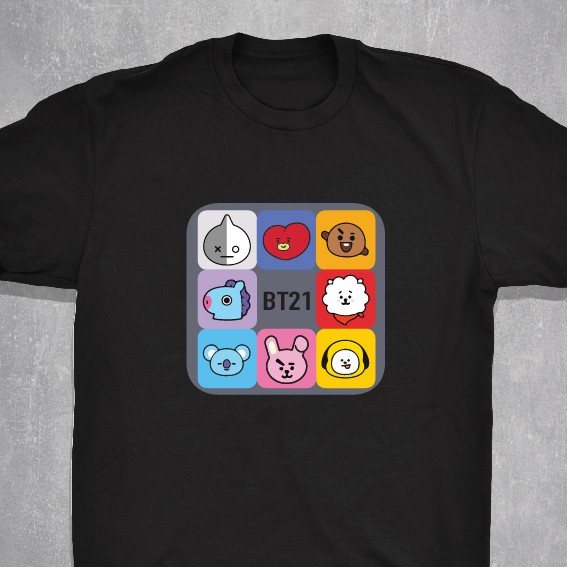 de32wew632-เสื้อยืดลําลอง-ผ้าฝ้าย-แขนสั้น-พิมพ์ลายตัวอักษร-bts-bt21-สไตล์สตรีท-สําหรับผู้ชาย-poi32sdf346