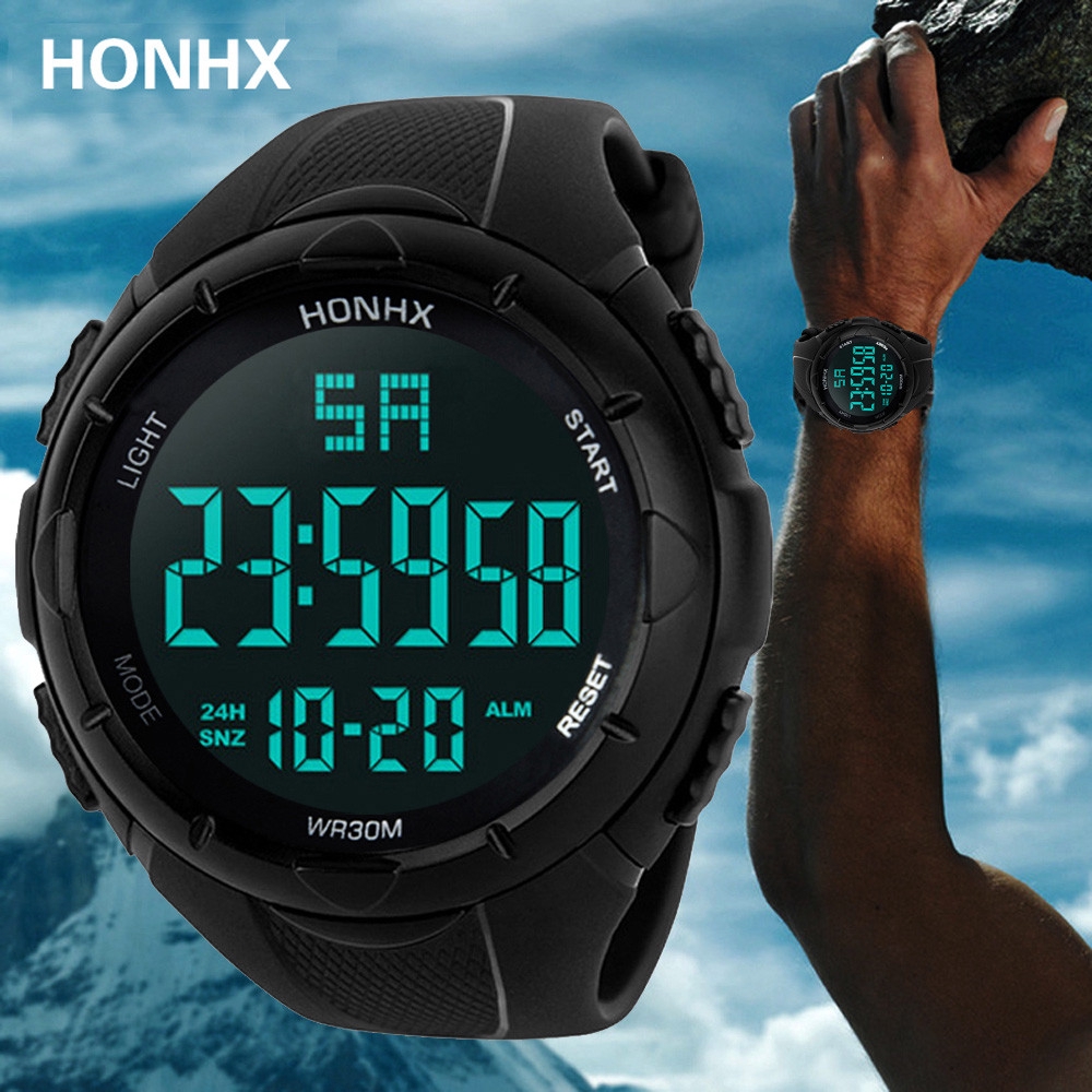 ภาพหน้าปกสินค้าHONHX นาฬิกาข้อมืออะนาล็อกดิจิตอลกันน้ำสำหรับผู้ชาย