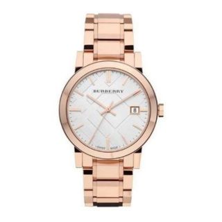 Burberry BU9004 White Check Pattern Dial Rose Gold-plated Unisex Watch BU 048