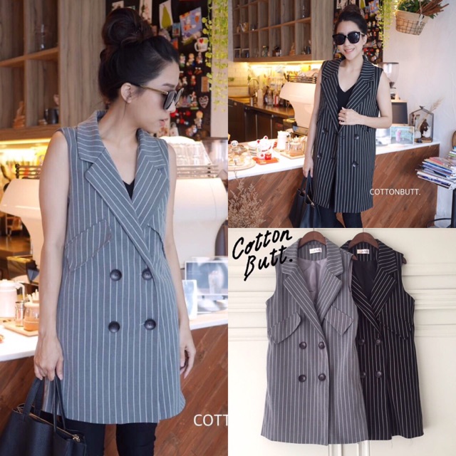 korea-stripe-blazer