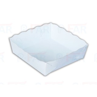 ถาดกระดาษ ถาดขนมปังแบนเล็ก ขนาด 3.5"x 3.5" เคลือบ PE 100 ใบ (แบบยังไม่ขึ้นรูป สีขาว) TC083_INH102