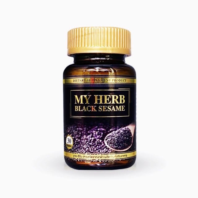 เซซามิน-sesamin-100-มายเฮิร์บสารสกัดจากงาดำ-my-herb-black-sesame-ลดความเสี่ยงมะเร็ง-ลดความดัน-ลดอาการปวดกระดูก-1กล่อง