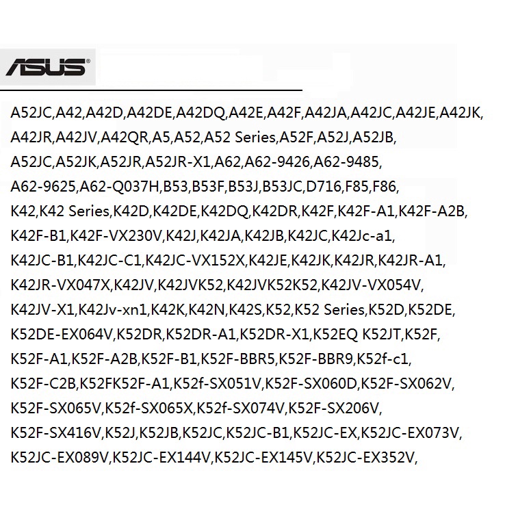 ใหม่เอี่ยม-แบตเตอรีโน้ตบุ๊ค-a31-k52-a32-k52-a41-k52-a42-k52-a52jc-a42-a42d-k52-x42-x52-p42-p52-pro-51-k62-a62