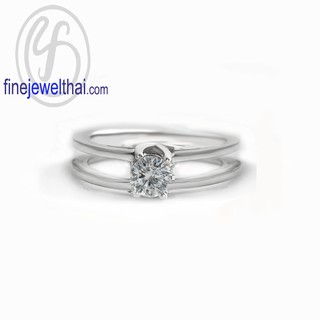 Finejewelthai แหวนเพชร-แหวนเงินแท้ 925-เพชรสังเคราะห์-แหวนหมั้น-แหวนแต่งงาน-Diamond CZ-Silver-Wedding Ring - R1401cz