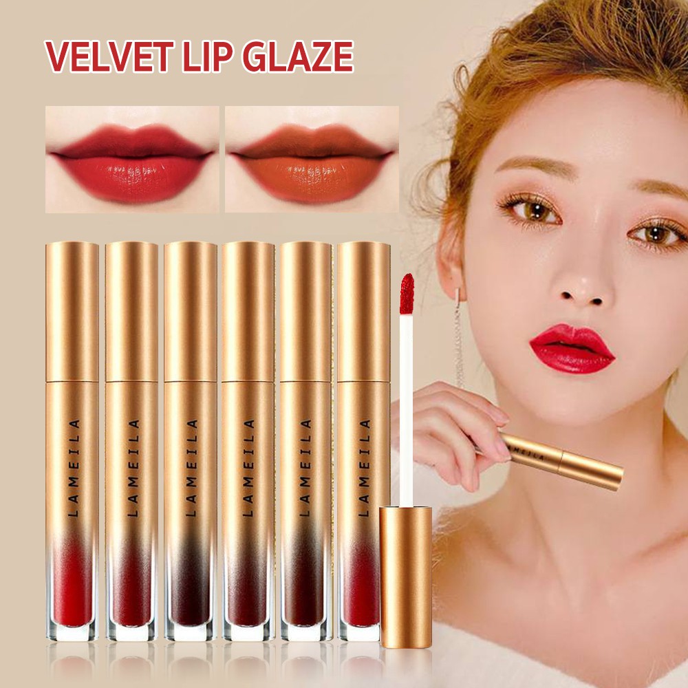 ภาพหน้าปกสินค้าLAMEILA Velvet Lip Glaze ลิปกลอส เพิ่มประกายปากให้แวววาว สีสวย ติดทนนาน ลิปทินส์ ลิปบาล์ม ลิปสติก ลิปสีเข้ม Lip Stick