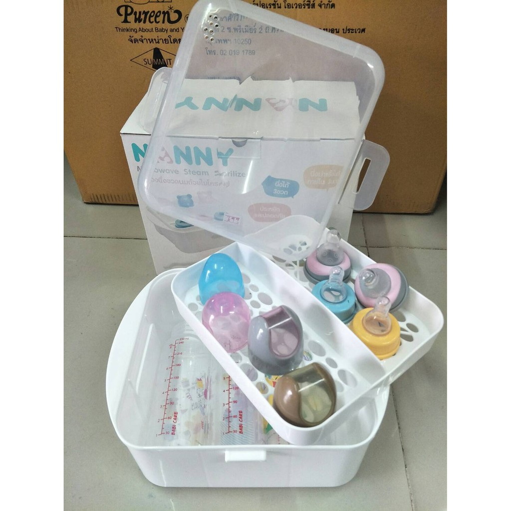 nanny-ที่นึ่งขวดนมด้วยไมโครเวฟ-n223-microwave-steam-sterilizer-สะดวกสบาย