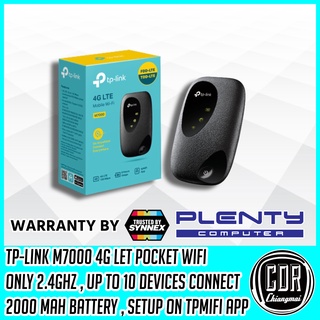 TP-Link M7000 Pocket WiFi พกพาไปได้ทุกที่ (4G LTE Mobile Wi-Fi) ใส่ซิมแล้วใช้ได้ทันที ไม่ต้องตั้งค่า (รับประกันSYNNEX)