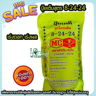 🔸ปุ๋ยเต็มสูตร 8-24-24 🔸 ปุ๋ยเร่งดอก เร่งผล ผลไม้ ไม้ดอกไม้ประดับ 1กิโล