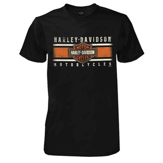 เสื้อยืดโอเวอร์ไซส์เสื้อยืดคอกลม แขนสั้น พิมพ์ลาย Harley-Davidson สําหรับผู้ชายS-4XL