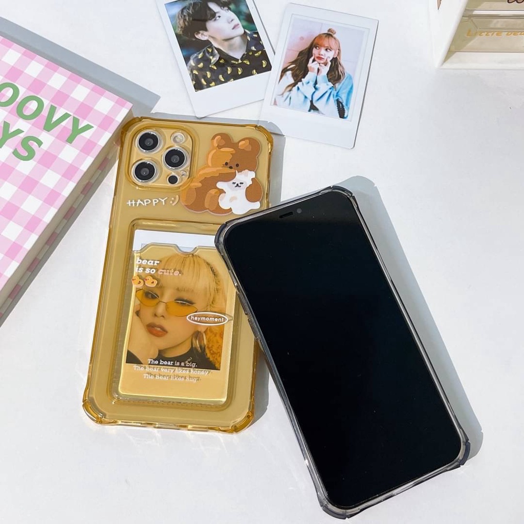 เคสใส่บัตร-เคสใส่รูป-งานล็อกกล้อง-เสียบบัตรกอดหมีเหลือง-เสียบบัตรกระต่ายขาว