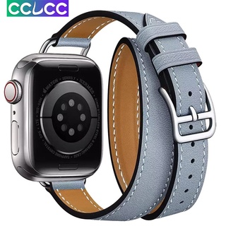 Cclcc สายนาฬิกาข้อมือหนัง 40 มม. 42 มม. 44 มม. สําหรับ apple watch Band 45 มม. 41 มม. Series 8 7 6 SE 5 4 3 2 iwatch 6 38 มม. 40 มม.