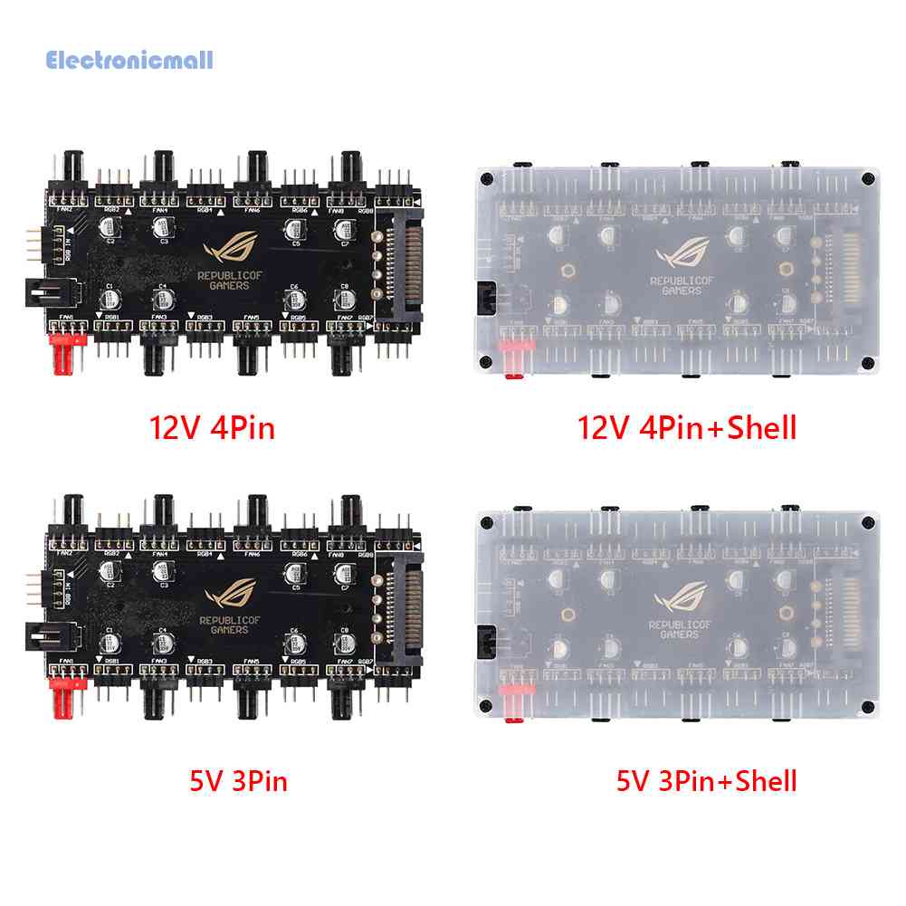 electronicmall01-th-อะแดปเตอร์ควบคุมความเร็ว-ฮับ-rgb-pwm-1-เป็น-8-ทาง-สําหรับ-asus