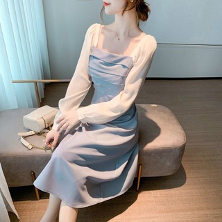 In stock2020 New French bellflower long skirt mid-length dress women