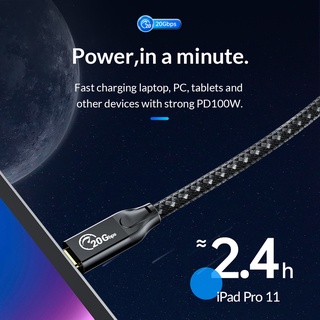 ภาพขนาดย่อของภาพหน้าปกสินค้าORICO สายแปลง PD 100W Power USB C to USB C Cable 20Gbps ความเร็วสูง HD 4K @60Hz Video Braided พร้อมชิป E-mark สำหรับ MacBook(CM32) จากร้าน orico.th บน Shopee ภาพที่ 3