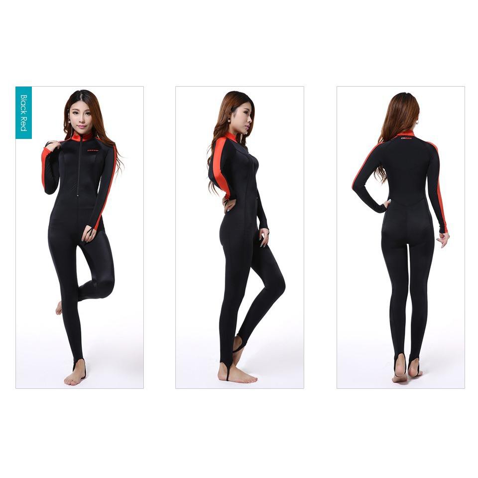 cressi-1mm-all-in-one-lycra-skinsuit-woman-เว็ทสูท-ผ้าไลกร้า-สีดำ-แดง-สำหรับผู้หญิง-อุปกรณ์ดำน้ำ