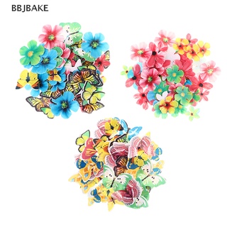 [cxFSBAKE] Mixed Flowers Butterfly Wafer Paper Cake Toppers Decorating Tool  KCB