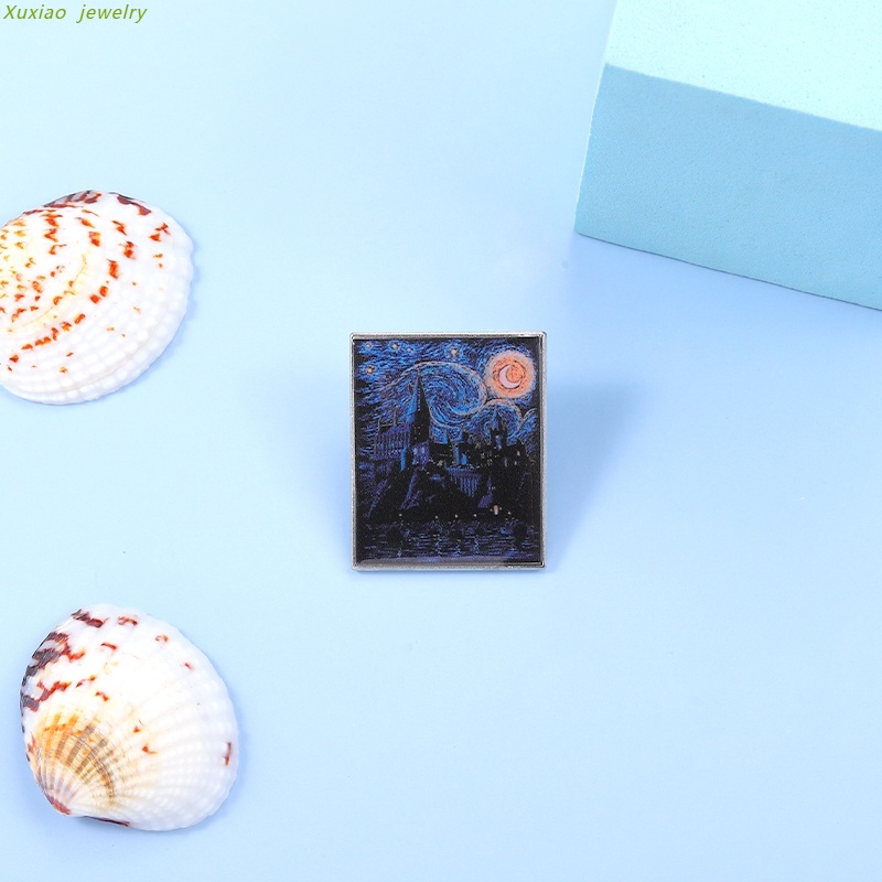 Starry Night Lapel Pin Hogwarts Mashup Enamel Brooch Souvenir Backpack