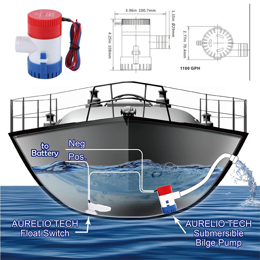 1100gph-12-v-24-v-ไฟฟ้า-marine-submersible-bilge-sump-ปั๊มน้ำสำหรับเรืออัตโนมัติสวิทช์ควบคุมชุด