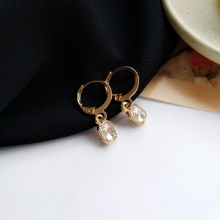 ต่างหูออกงาน ต่างหูห่วงประดับคริสตัล ต่างหูสไตล์เกาหลี lilly earrings - apostrophe x