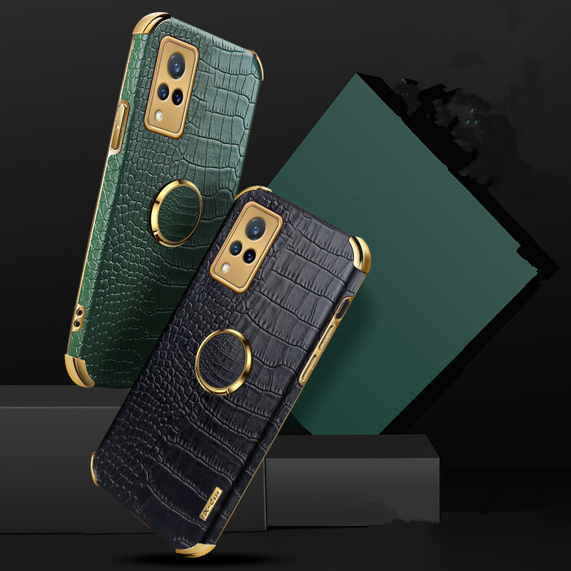 ภาพหน้าปกสินค้าVIVO V21 5G Case เคส Finger Ring Stand Vehicle Magnetic Features Phone Case เคสโทรศัพท High Quality Leather Protective Back Cover จากร้าน chuang168.th บน Shopee