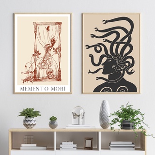 โปสเตอร์ภาพวาดผ้าใบ รูปเทพธิดางงู Medusa Greek Mythology Stoic สําหรับตกแต่งผนัง