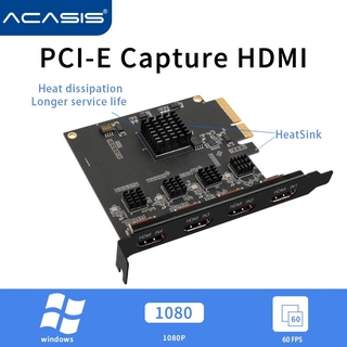 ภาพหน้าปกสินค้าAcasis อะแดปเตอร์การ์ดวิดีโอ Hdmi Pcie 4 ช่อง 1080 P 60fps Obs Wirecast สำหรับไลฟ์ ที่เกี่ยวข้อง