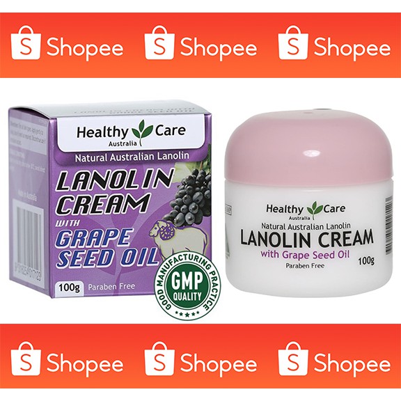 ครีมรกแกะแท้-ครีมออสเตรเลียแท้-สูตรผสมสารสกัดจากเมล็ดองุ่น-healthy-care-lanolin-cream-with-grape-seed-100g