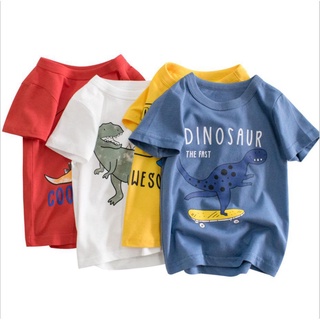 เสื้อยืดสำหรับเด็กพิมพ์ลายไดโนเสาร์น่ารักๆ