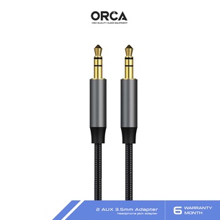 ภาพหน้าปกสินค้าOrca สายAUX สายเคเบิล ตัวผู้2หัว แจ็ค3.5มม. สาย0.5/1/2เมตร สำหรับลำโพง รถยนต์ มือถือ ที่เกี่ยวข้อง