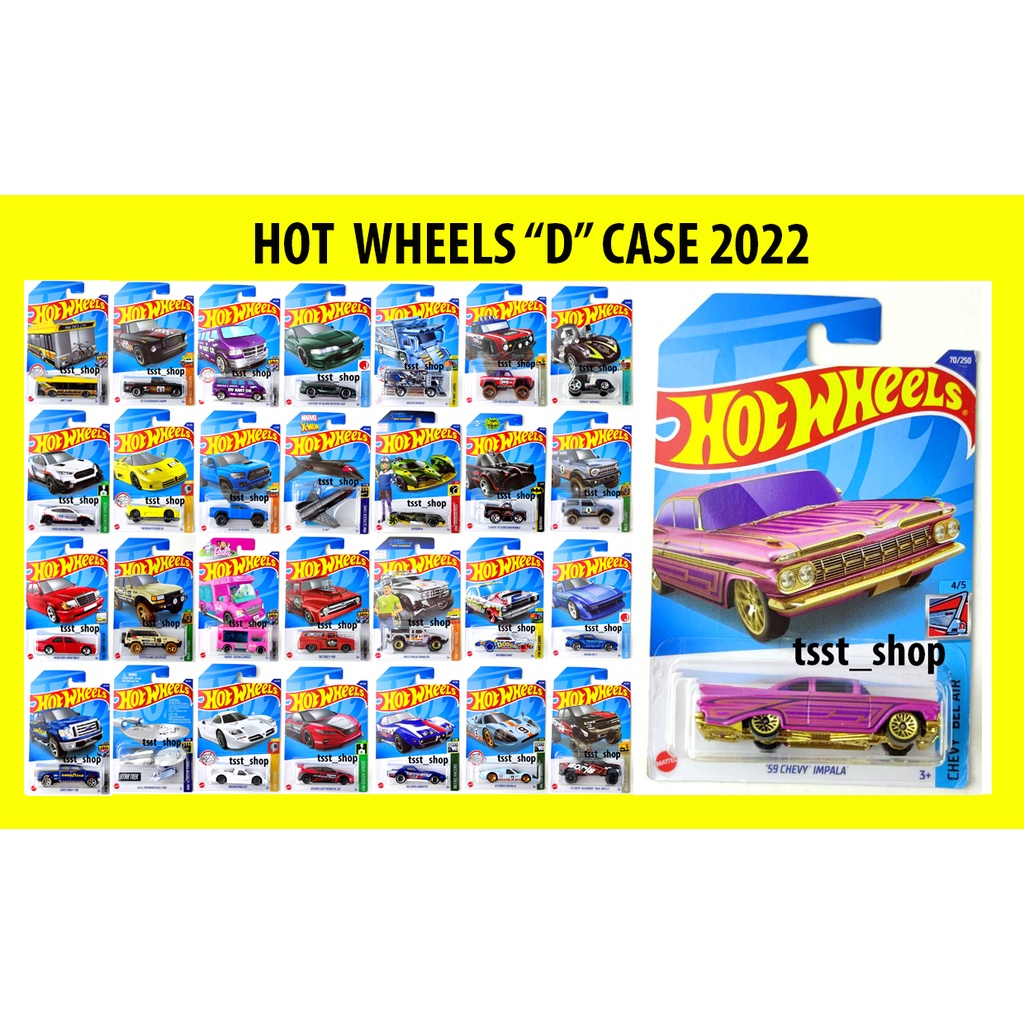 ภาพหน้าปกสินค้าHot wheels 1/64 "D" Case 2022 รถเหล็ก