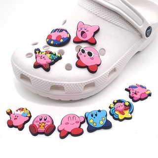 อุปกรณ์เสริม จี้รูป jbt Charm Kirby Jibits croc สีชมพู สําหรับตกแต่งรองเท้าเด็ก