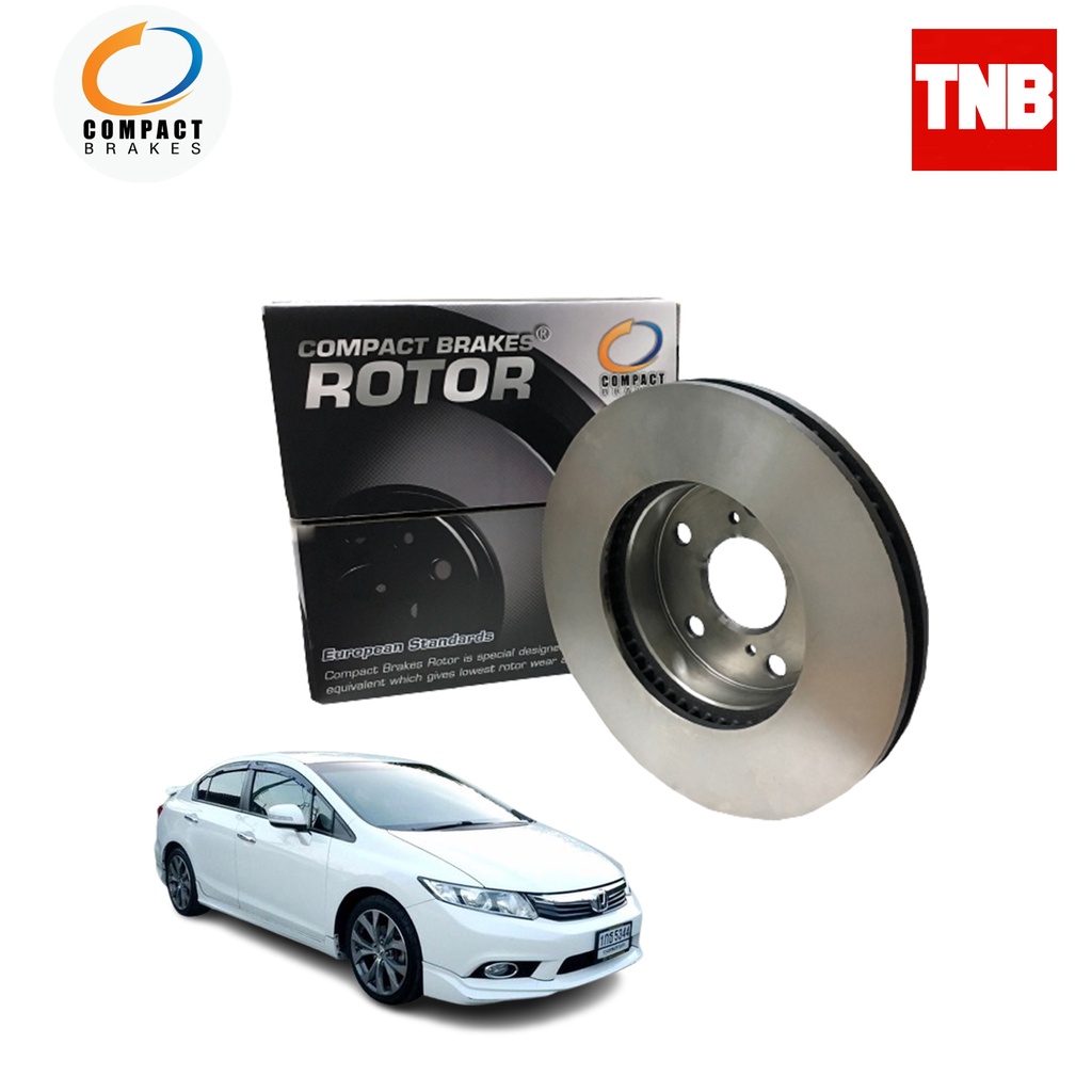 Compact Brakes จานเบรค จานเบรคหน้า สำหรับ Honda Civic FB 1.8E 2.0 ...