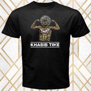 เสื้อยืดโอเวอร์ไซส์เสื้อยืด พิมพ์ลายโลโก้ Khabib Time Famous Fighter Champion สําหรับผู้ชายS-3XL