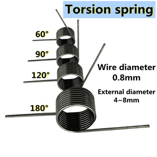 ลวดเกลียวบิดตัว V เส้นผ่าศูนย์กลาง 0.8 มม. มุมสปริง 60 90 120 180 องศา