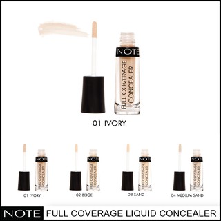 NOTE COSMETICS FULL COVERAGE LIQUID CONCEALER 01 IVORY