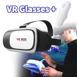 VR Box 2.0 VR Glasses Headset แว่น VR 3D จอยเกมส์ไร้สาย Joy Stick พร้อมรีโมทคอนโทรลมือถือ สำหรับสมาร์ทโฟน