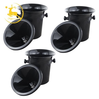 3X Wine Dump Black Plastic Wine Spittoon - Standard Size with Black Funnel Champagne Bucket