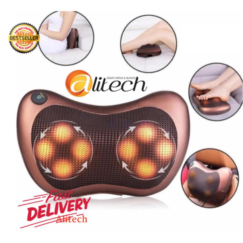 alitech-เครื่องนวดไฟฟ้าเบาะนวดไฟฟ้า-หมอนนวดคอระบบอินฟาเรดสำหรับในบ้านและรถยนต์-neck-massage-pillow-ม่วง-ฟ้า-น้ำตาล