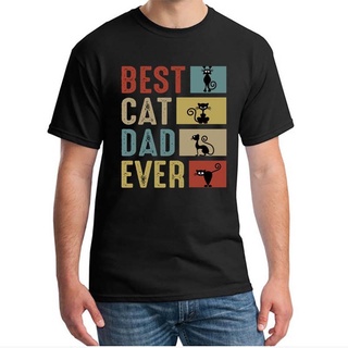 เสื้อยืดผ้าฝ้าย 100% พิมพ์ลาย Best Cat Dad Ever Cat Daddy สไตล์วินเทจ สําหรับผู้ชาย