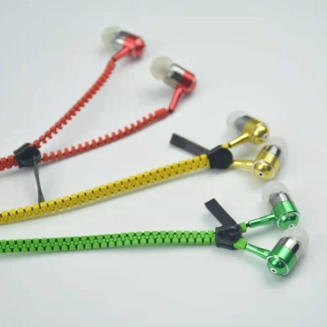 zipper-earphone-หูฟังแบบรูดซิปพร้อมไมโครโฟน-หูฟังพร้อมไมค์โครโฟน-หัวแจ๊คขนาด-3-5-มม-คุณภาพดี