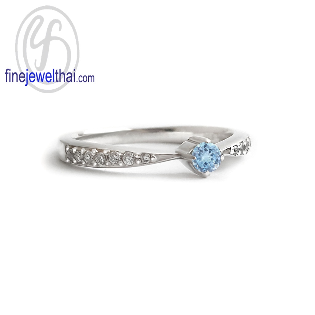 finejewelthai-แหวนโทพาซ-โทพาซ-แหวนเพชรcz-แหวนเงินแท้-พลอยประจำเดือนเกิด-topaz-silver-ring-birthstone-r1378tp