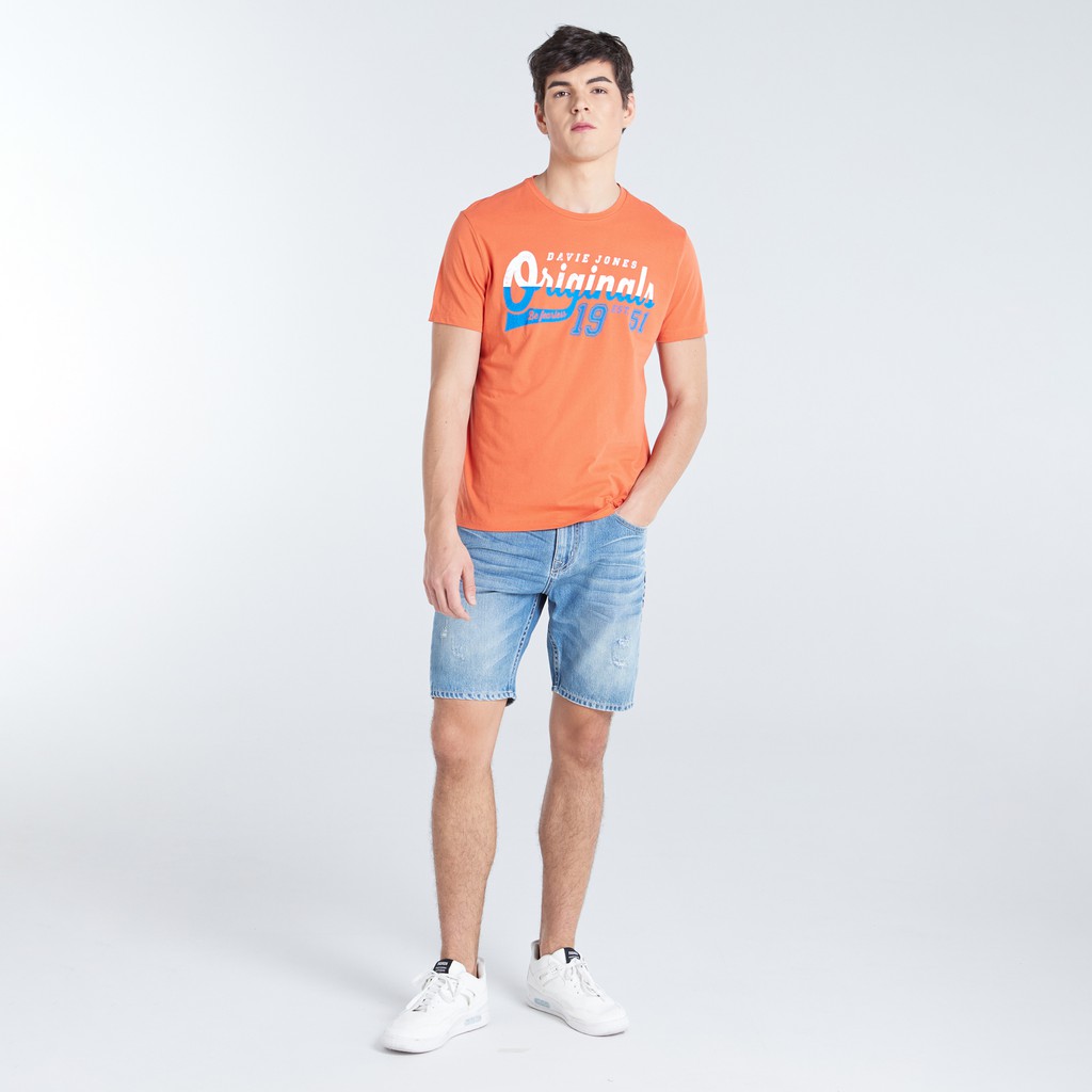 davie-jones-เสื้อยืดพิมพ์ลาย-สีส้ม-graphic-print-t-shirt-in-orange-tb0152or