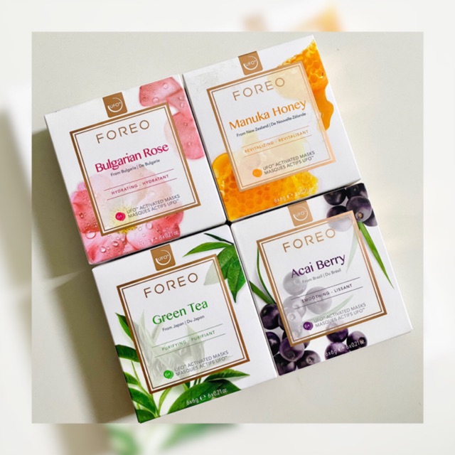 พร้อมส่ง Foreo mask sheet สูตร Acai Berry และ Green tea Shopee Thailand